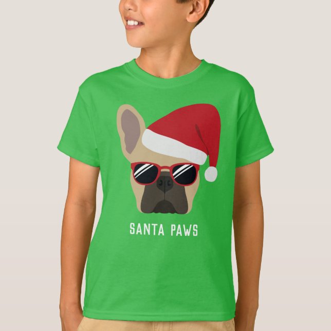 Christmas Light Fawn French Bulldog T-Shirt (Front)