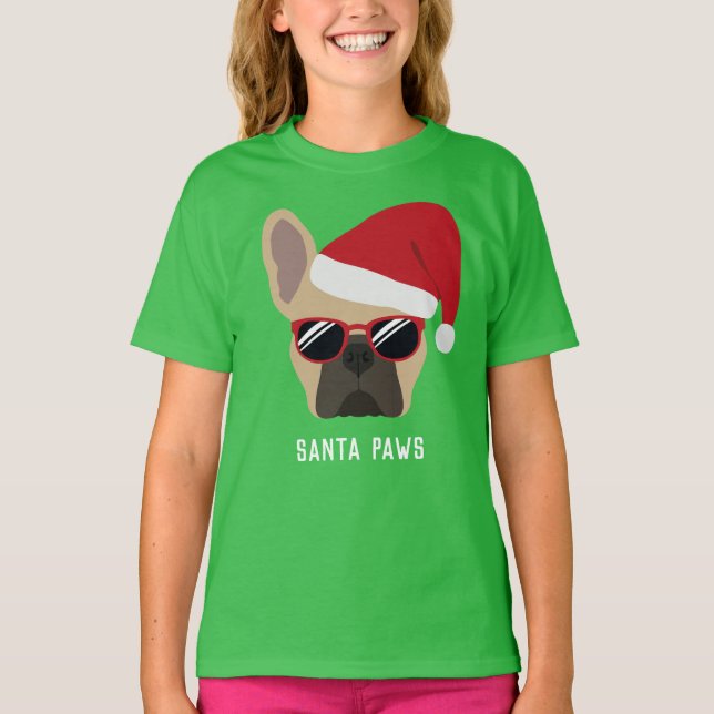 Christmas Light Fawn French Bulldog T-Shirt (Front)