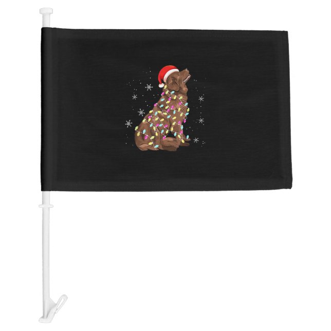 Christmas light gift | funny newfie xmas present car flag (Front)
