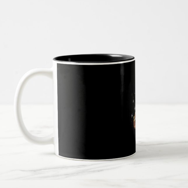 Christmas light gift | funny newfie xmas present Two-Tone coffee mug (Left)