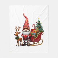 Christmas Light Gnome Santa Claus Riding Sleigh Hi
