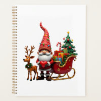 Christmas Light Gnome Santa Claus Riding Sleigh Hi