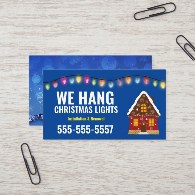 Christmas Light installation Business cards (Front/Back In Situ)