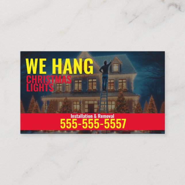 Christmas Light installation Business cards (Front)