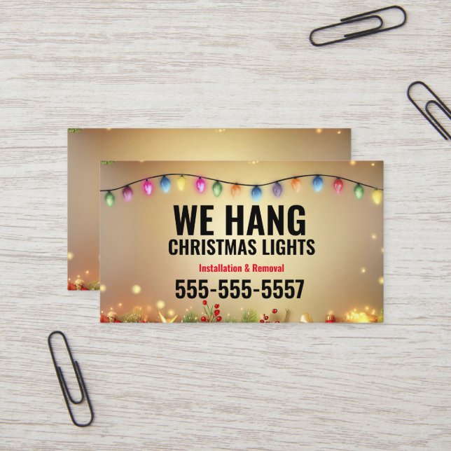 Christmas Light installation Business cards (Front/Back In Situ)