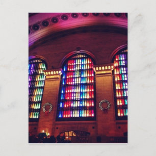Christmas Light Show in Grand Central Station, NYC Holiday Postcard
