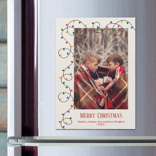 Christmas Light Strand Photo Magnetic Card