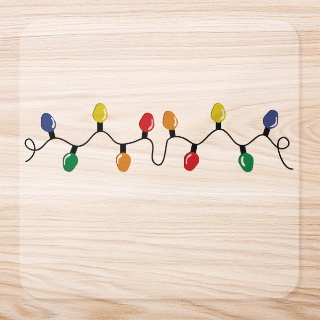 Christmas Light String Roll of Square Sticker (Single)