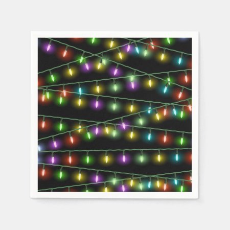 Christmas Light Strings Paper Napkins