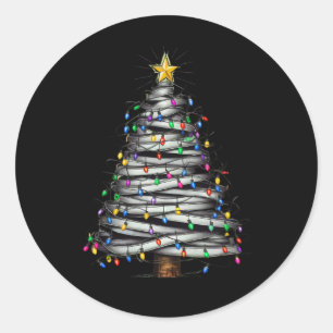 Christmas Light Tree Holiday  Classic Round Sticker