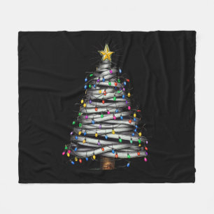 Christmas Light Tree Holiday  Fleece Blanket