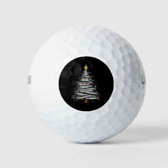 Christmas Light Tree Holiday  Golf Balls (Front)