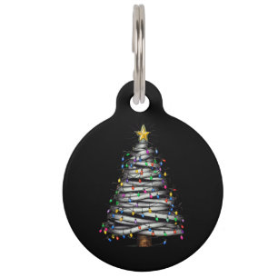 Christmas Light Tree Holiday Pet ID Tag