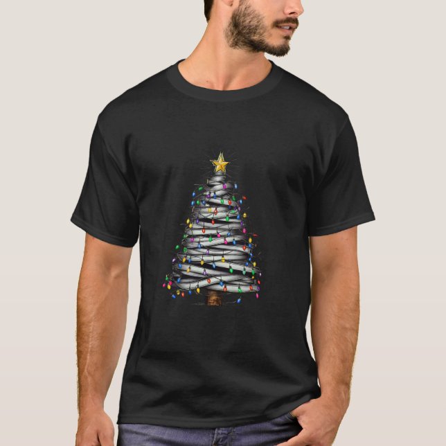 Christmas Light Tree Holiday  T-Shirt (Front)