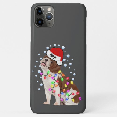 Christmas Light With English Bulldog  Dog Vibe iPhone 11 Pro Max Case