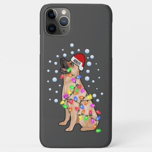 Christmas Light With German Shepherd Dog Vibe iPhone 11 Pro Max Case