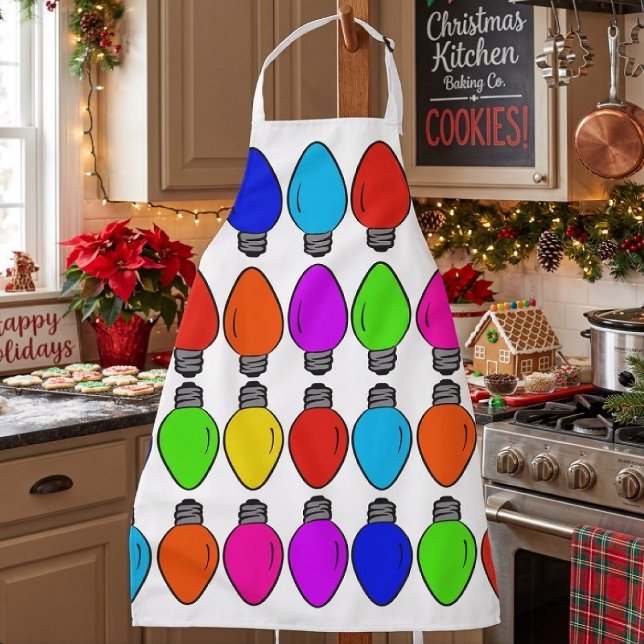 Christmas Lightbulbs Pattern Apron (Creator Uploaded)