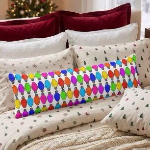 Christmas Lightbulbs Pattern Body Throw Pillow