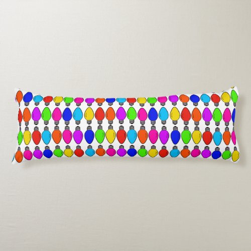 Christmas Lightbulbs Pattern Body Throw Pillow