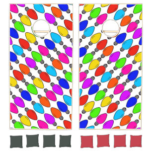Christmas Lightbulbs Pattern Cornhole Set