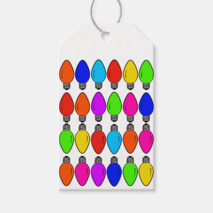 Christmas Lightbulbs Pattern Gift Tags
