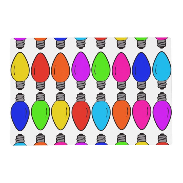 Christmas Lightbulbs Pattern Placemat (Front)