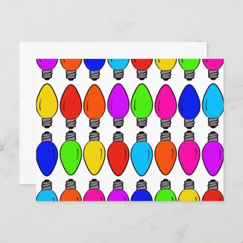 Christmas Lightbulbs Pattern Postcard