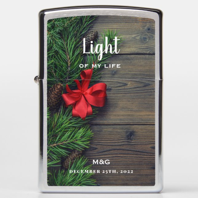 Christmas Lighters personalised text and initials (Front)