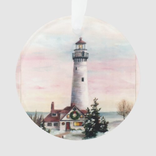 Christmas Lighthouse Ornament
