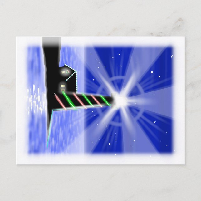 Christmas Lighthouse postcard (Front)