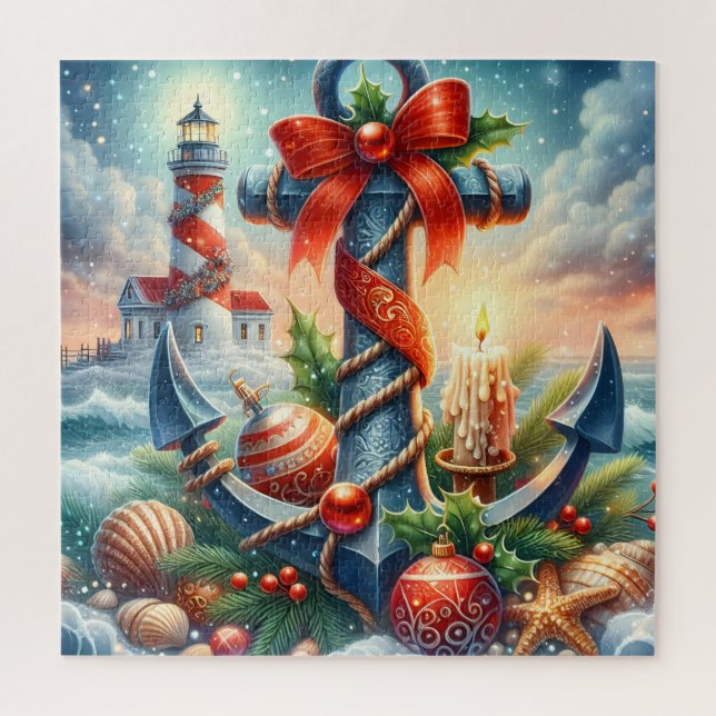 Christmas Lighthouse Puzzle (Vertical)