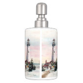 Christmas Lighthouse Soap Dispenser & Toothbrush Holder (Back)