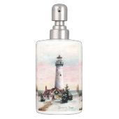 Christmas Lighthouse Soap Dispenser & Toothbrush Holder (Front)