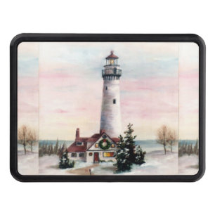 Christmas Lighthouse Trailer Hitch Cover