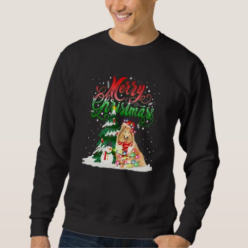 Christmas Lighting Pajama Matching Sheltie Santa X Sweatshirt