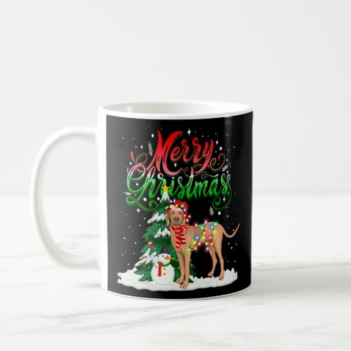 Christmas Lighting Pajama Matching Vizsla Santa Xm Coffee Mug