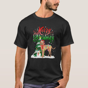 Christmas Lighting Pajama Matching Vizsla Santa Xm T-Shirt