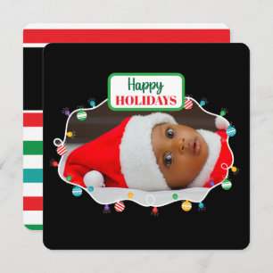 Christmas lights (add your own photo) holiday card