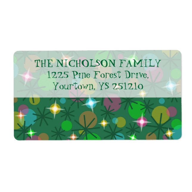 Christmas Lights address label large top text (Front)