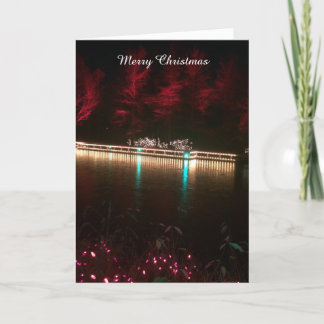 Christmas Lights and Colorful Trees Holiday Card