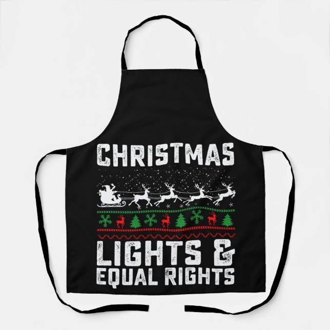 Christmas Lights And Equal Rights Feminist Apron (Front)