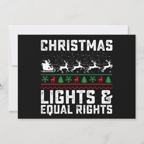 Christmas Lights And Equal Rights Feminist Invitation