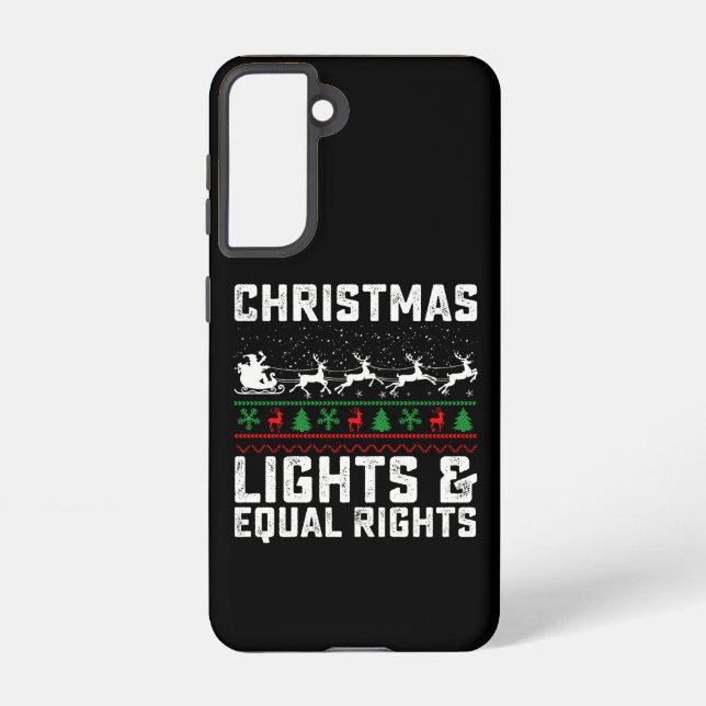 Christmas Lights And Equal Rights Feminist Samsung Galaxy Case (Back)