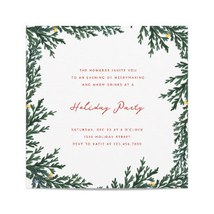 Christmas Lights and Greenery Invitation