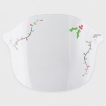 Christmas Lights And Holly Face Shield
