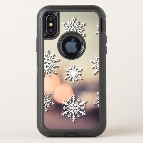 Christmas Lights and Snowflake OtterBox Defender iPhone X Case