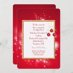 Christmas Lights and Tinsel Invitation