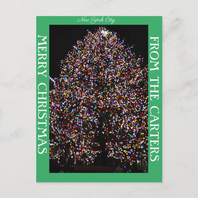 CHRISTMAS LIGHTS AT THE ROCK  CHRISTMAS HOLIDAY POSTCARD (Front)