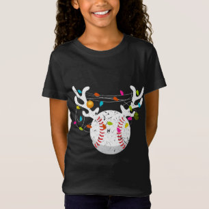 Christmas Lights Baseball Ball Funny Xmas T-Shirt