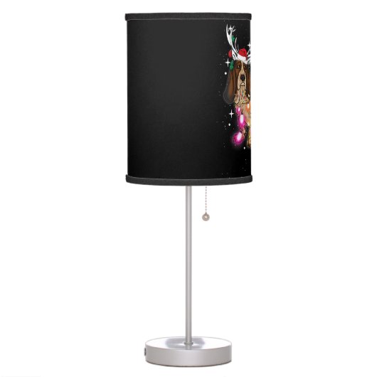 christmas lights basset hound dog table lamp (Left)